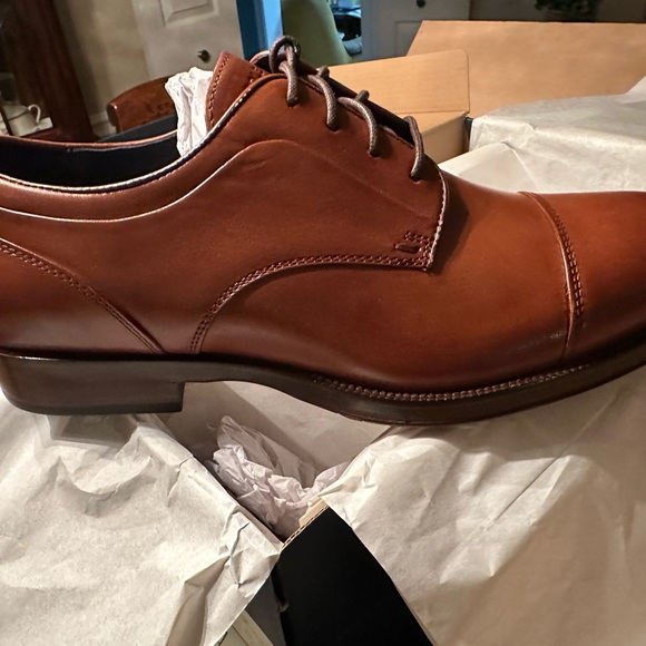 Cole Haan Carnegie Cap Toe Tan Leather Oxford Shoes Brand New In Box - Picture 2 of 6